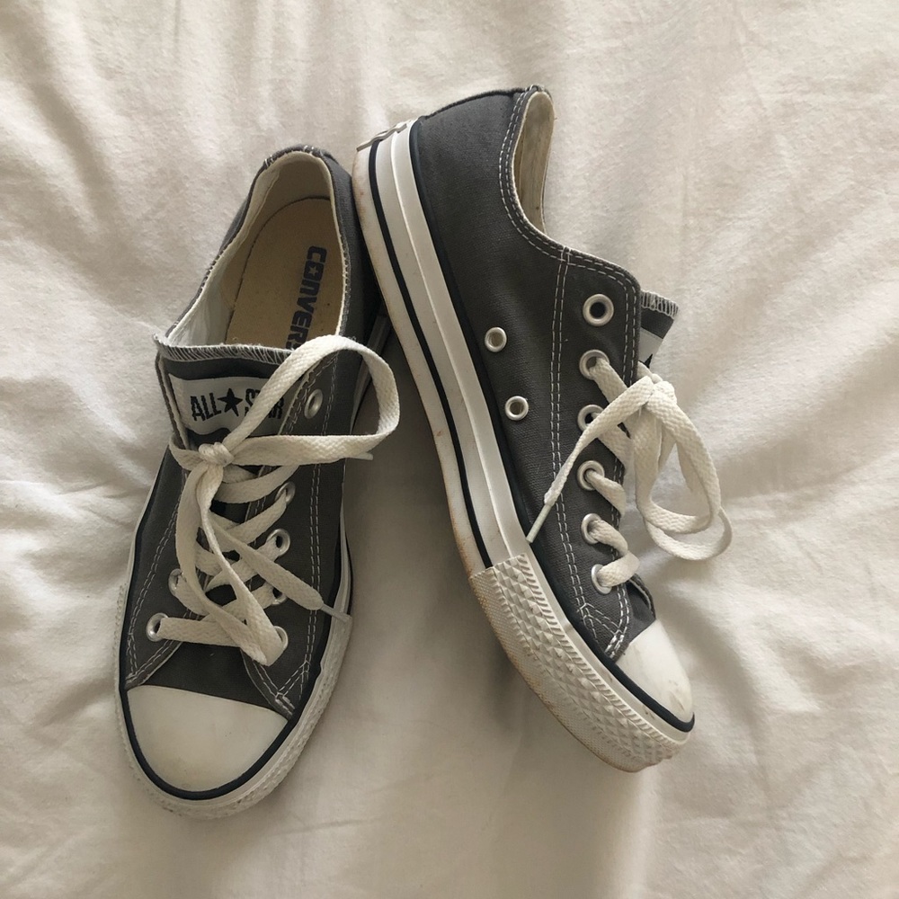 Gray Converse Low Tops
